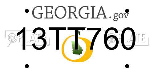 13TT760 Georgia License Plate