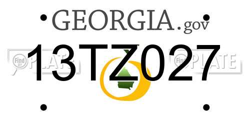 13TZ027 Georgia License Plate