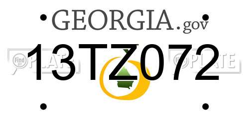 13TZ072 Georgia License Plate