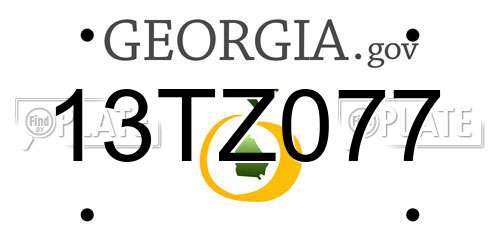 13TZ077 Georgia License Plate