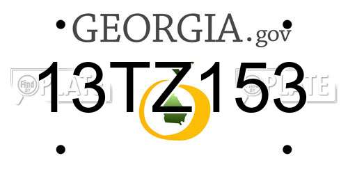 13TZ153 Georgia License Plate