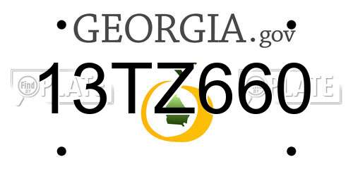 13TZ660 Georgia License Plate
