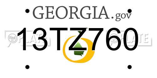 13TZ760 Georgia License Plate