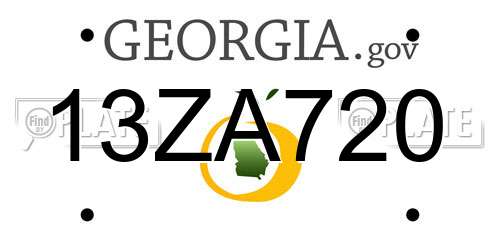 13ZA720 Georgia License Plate