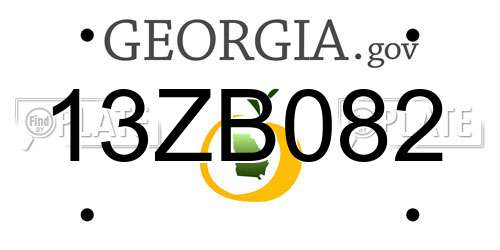 13ZB082 Georgia License Plate