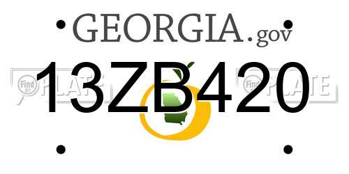 13ZB420 Georgia License Plate