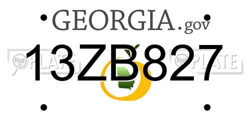 13ZB827 Georgia License Plate