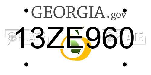 13ZE960 Georgia License Plate