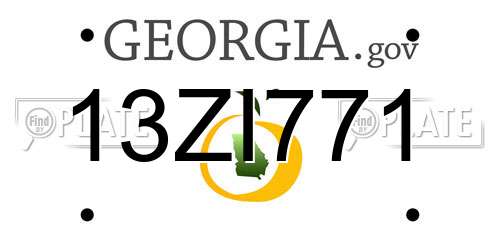 13ZI771 Georgia License Plate