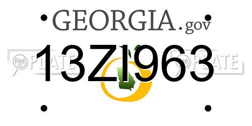 13ZI963 Georgia License Plate