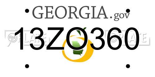 13ZO360 Georgia License Plate