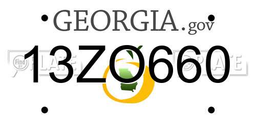 13ZO660 Georgia License Plate