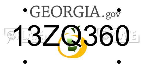 13ZQ360 Georgia License Plate