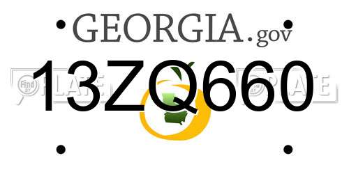 13ZQ660 Georgia License Plate