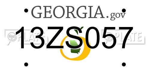 13ZS057 Georgia License Plate