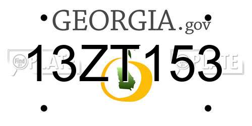 13ZT153 Georgia License Plate