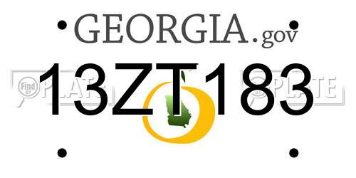 13ZT183 Georgia License Plate