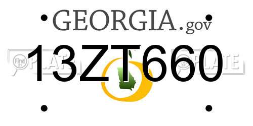 13ZT660 Georgia License Plate
