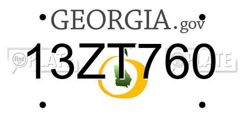 13ZT760 Georgia License Plate