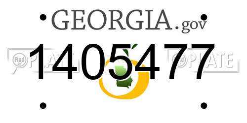 1405477 Georgia License Plate