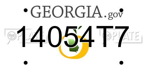 14054T7 Georgia License Plate