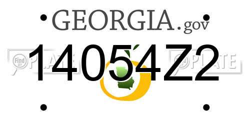 14054Z2 Georgia License Plate
