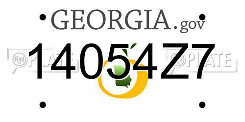 14054Z7 Georgia License Plate