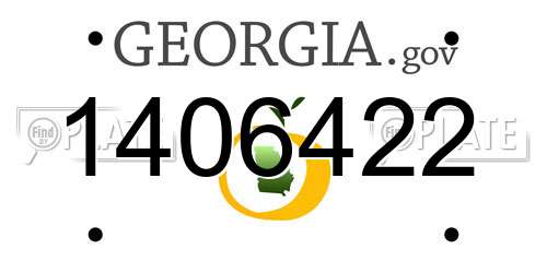 1406422 Georgia License Plate