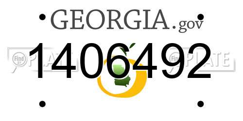 1406492 Georgia License Plate