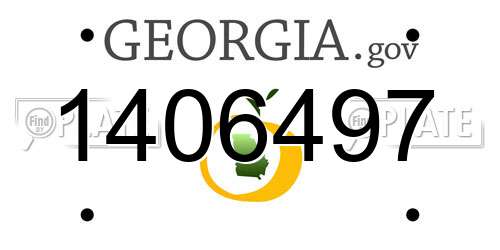 1406497 Georgia License Plate