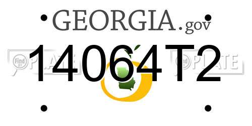 14064T2 Georgia License Plate
