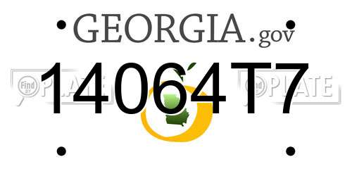 14064T7 Georgia License Plate