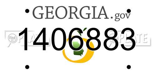 1406883 Georgia License Plate