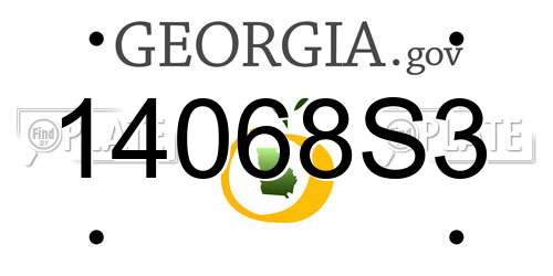 14068S3 Georgia License Plate