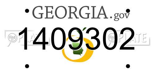 1409302 Georgia License Plate