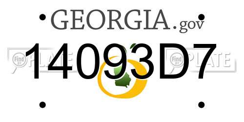 14093D7 Georgia License Plate