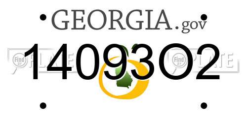 14093O2 Georgia License Plate