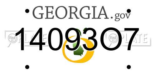 14093O7 Georgia License Plate