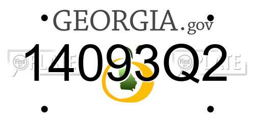 14093Q2 Georgia License Plate