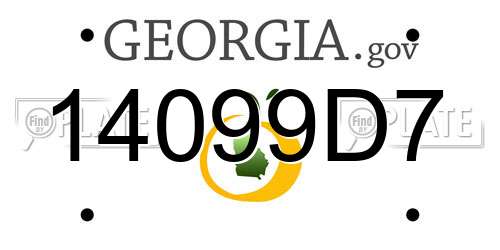 14099D7 Georgia License Plate