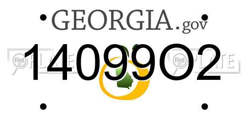 14099O2 Georgia License Plate