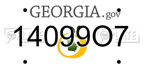 14099O7 Georgia License Plate