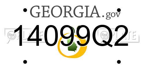 14099Q2 Georgia License Plate