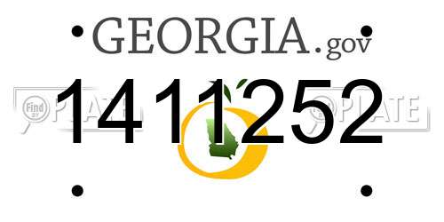 1411252 Georgia License Plate