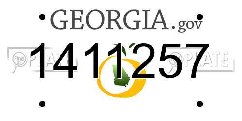 1411257 Georgia License Plate