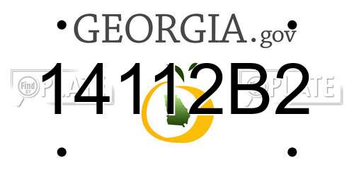 14112B2 Georgia License Plate
