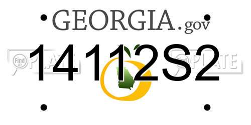 14112S2 Georgia License Plate