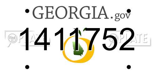 1411752 Georgia License Plate