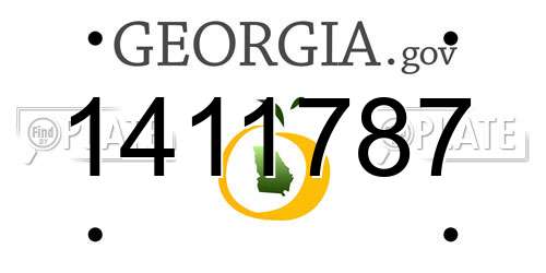 1411787 Georgia License Plate