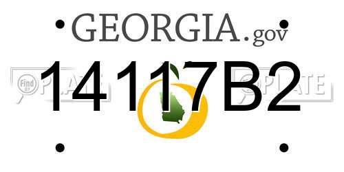 14117B2 Georgia License Plate